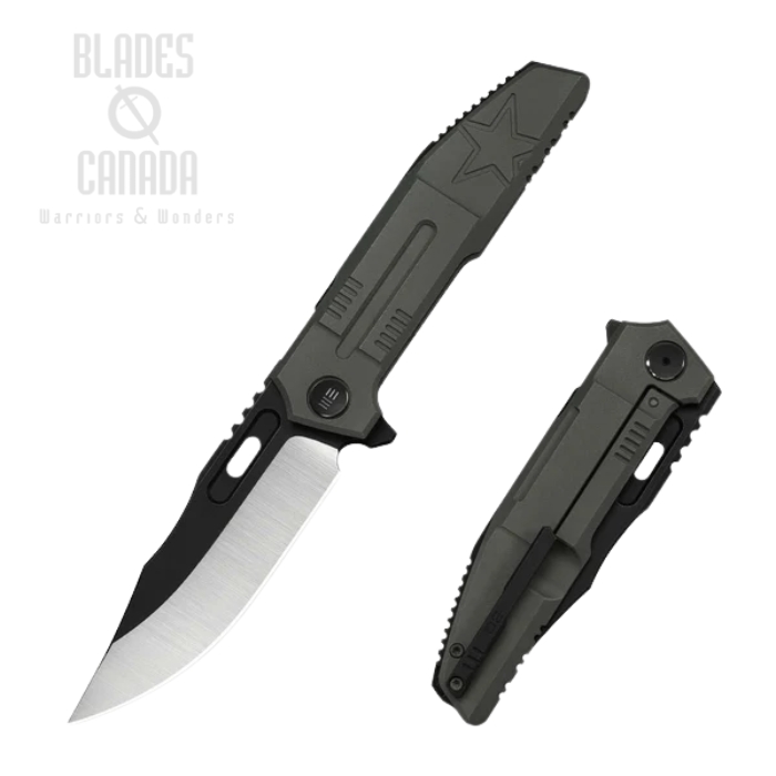 (image for) (PRE-PURCHASE) WE Knife Barracks Flipper Framelock Knife, Limited Edition, M390 Two-Tone, Titanium Dark Olive, WE25078-1