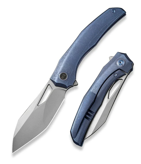 WE Knife Ignio Flipper Framelock Knife, CPM 20CV SW, Titanium Blue, WE22042B-3