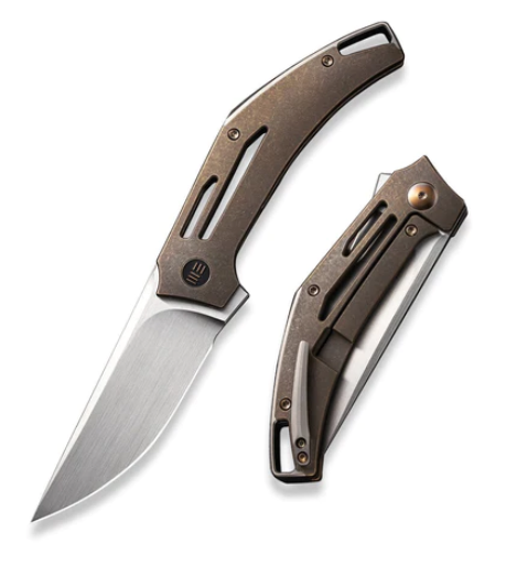 WE Knife Speedliner Flipper Framelock Knife, CPM 20CV, Titanium Bronze, WE22045C-2