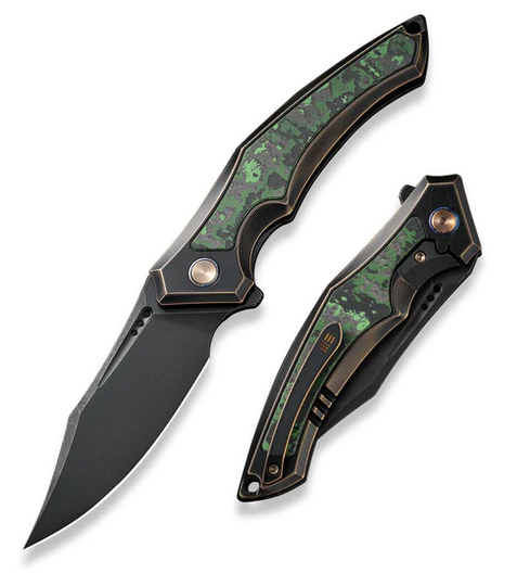 WE Knife Orpheus Flipper Framelock Knife, Ltd Edition, CPM 20CV Black, Carbon Fiber Jungle/Ti Black, WE23009-1