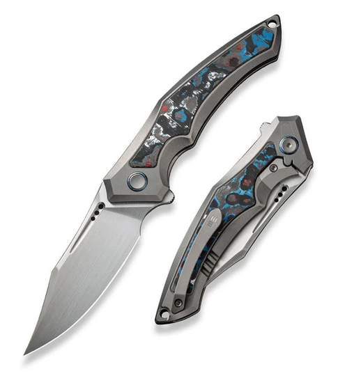 WE Knife Orpheus Flipper Framelock Knife, Limited Edition, CPM 20CV, Carbon Fiber Nebula/Ti, WE23009-4