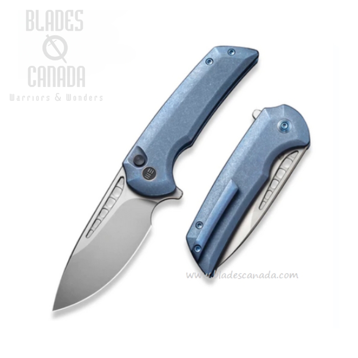 WE Knife Ferrum Forge Mini Malice Flipper Folding Knife, CPM 20CV, Titanium Blue, WE054BL-3 WE Knife Ferrum Forge Mini Malice Flipper Folding Knife, CPM 20CV, Titanium Blue, WE054BL-3