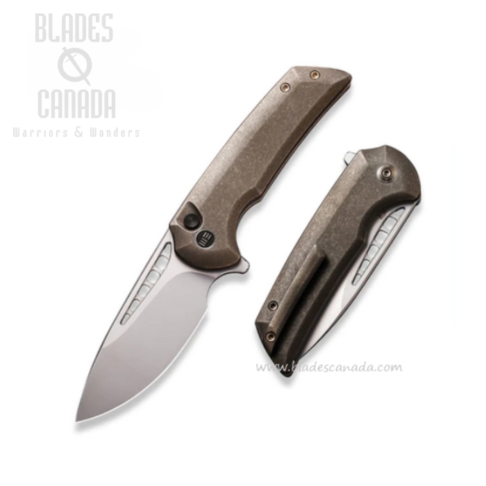 WE Knife Ferrum Forge Mini Malice Flipper Folding Knife, CPM 20CV, Titanium Bronze, WE054BL-4 WE Knife Ferrum Forge Mini Malice Flipper Folding Knife, CPM 20CV, Titanium Bronze, WE054BL-4