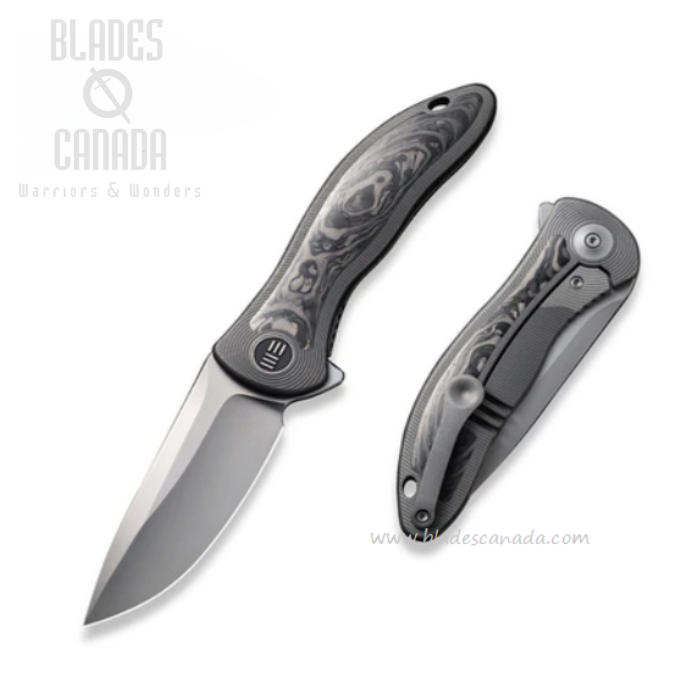 WE Knife Synergy2v2 Flipper Folding Knife, CPM 20CV, Carbon Fiber/Ti, 18046CF-1