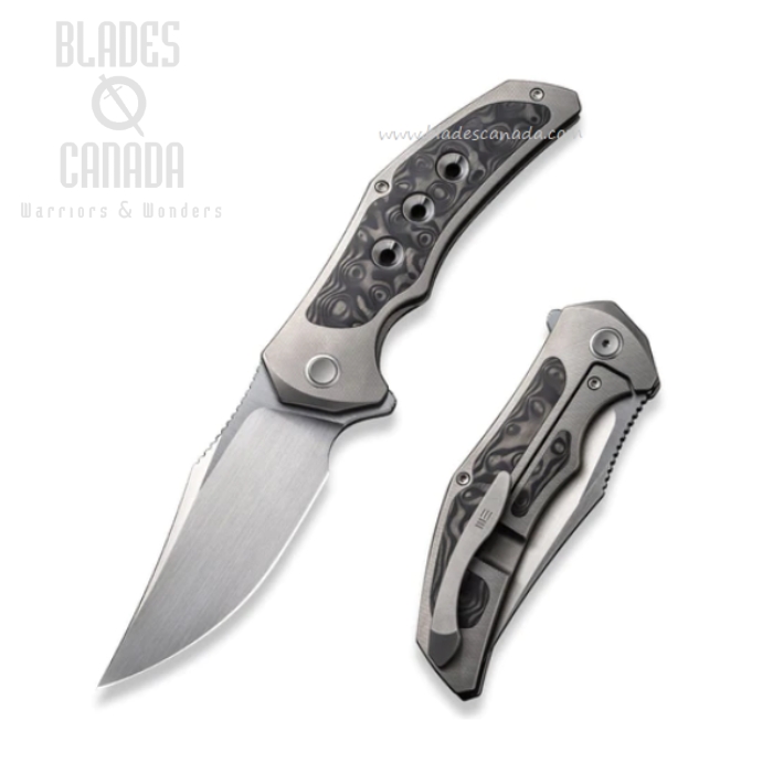 WE Knife Magnetron Flipper Framelock Knife, CPM 20CV, Titanium/Rose Carbon Fiber, 18058-2 WE Knife Magnetron Flipper Framelock Knife, CPM 20CV, Titanium/Rose Carbon Fiber, 18058-2