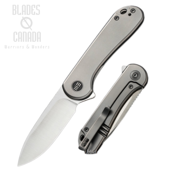 WE Knife Elementum Flipper Framelock Knife, CPM 20CV, Titanium, 18062X-1