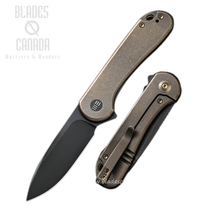 WE Knife Elementum Flipper Framelock Knife, CPM 20CV, Bronze Titanium, 18062X-4 WE Knife Elementum Flipper Framelock Knife, CPM 20CV, Bronze Titanium, 18062X-4
