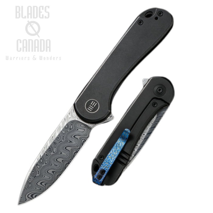 WE Knife Elementum Flipper Framelock Knife, Damasteel, Titanium, WE18062X-DS1 WE Knife Elementum Flipper Framelock Knife, Damasteel, Titanium, WE18062X-DS1