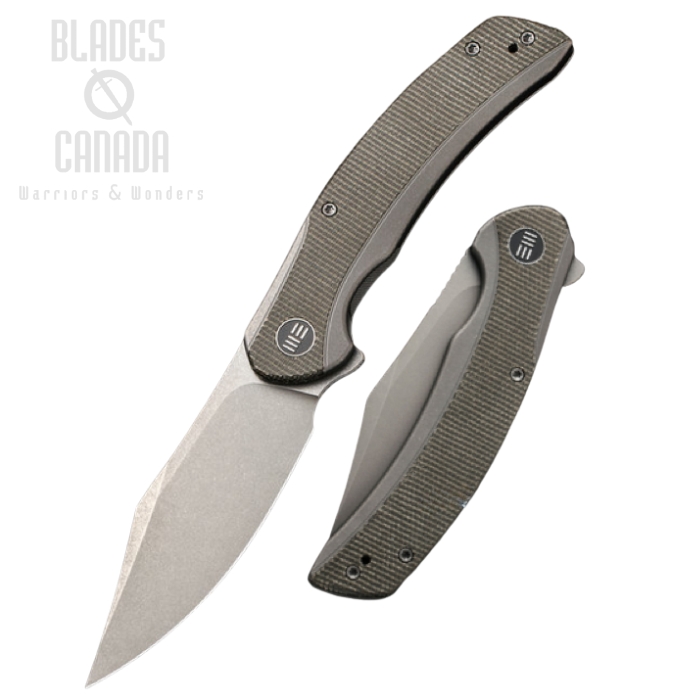 WE Knife Snick Flipper Framelock Knife, CPM 20CV, Titanium/Micarta, 19022F-5