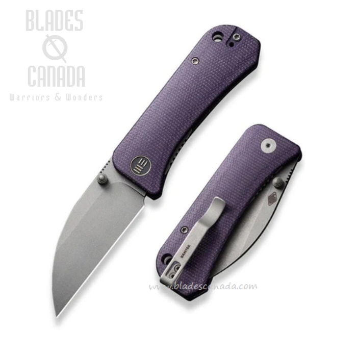 WE Knife Banter Folding Knife, CPM S35VN SW Wharncliffe, Micarta Purple, 19068J-2