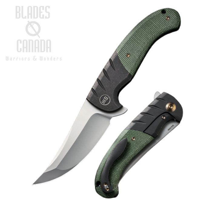 WE Knife Curvaceous Flipper Framelock Knife, CPM 20CV, Titanium/ Micarta, WE20012-2