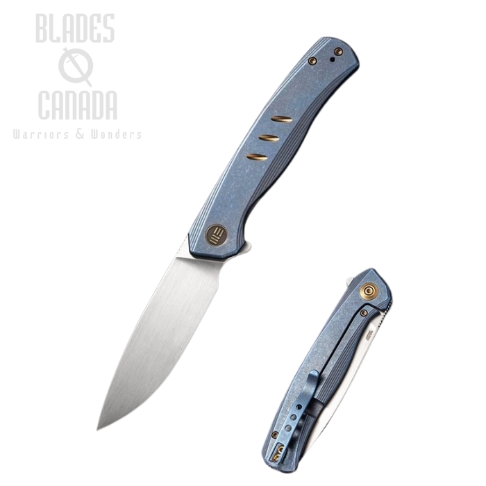 WE Knife Seer Flipper Framelock Knife, Ltd Edition, 20CV, Titanium Blue, 20015-2