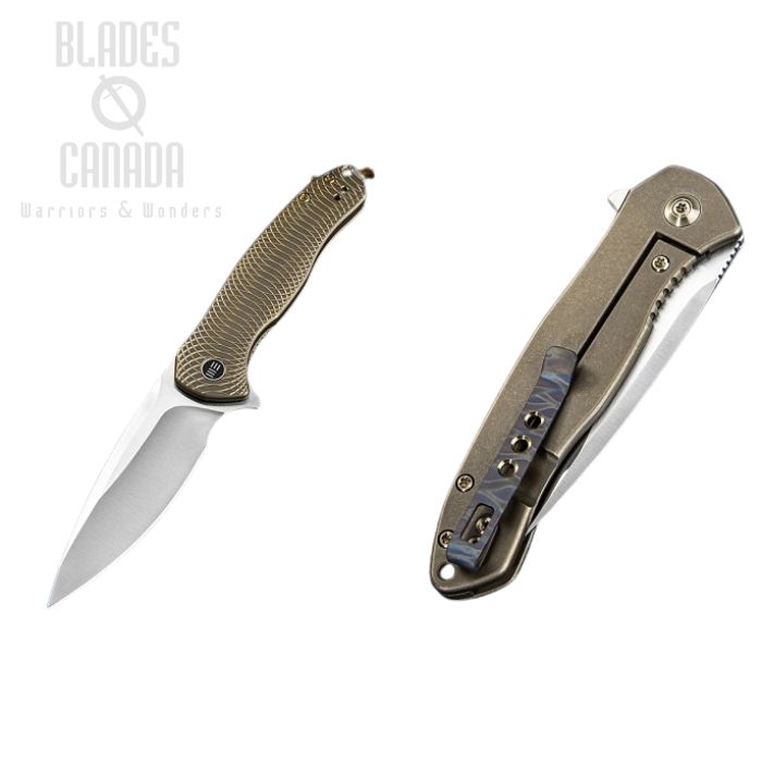 WE Knife Kitefin Flipper Framelock Knife, S35VN, Titanium Bronze Pattern, 2001C WE Knife Kitefin Flipper Framelock Knife, S35VN, Titanium Bronze Pattern, 2001C