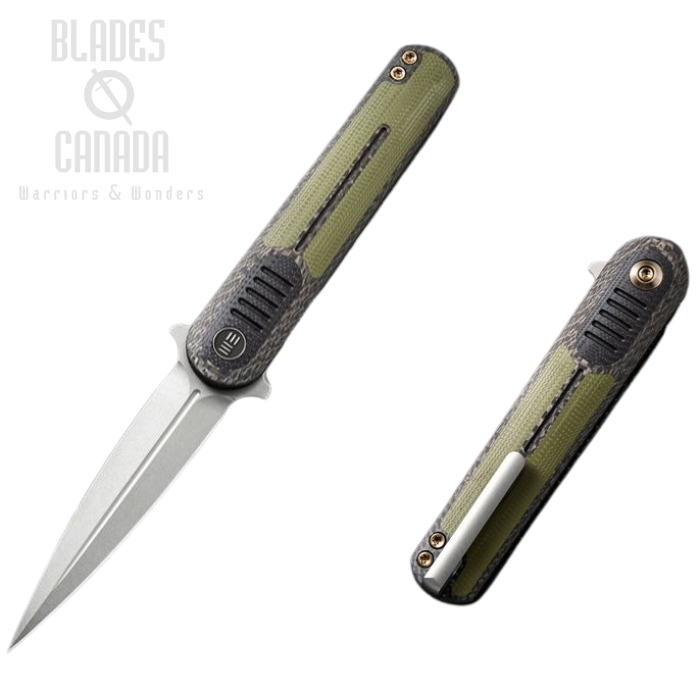 WE Knife Angst Flipper Folding Knife, S35VN, G10 OD Green, WE2002A