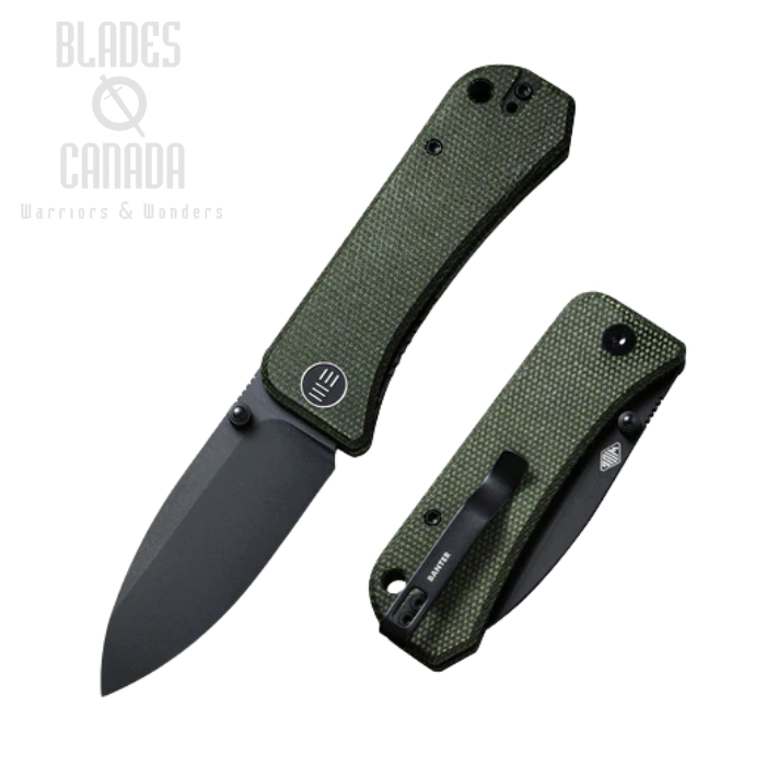 WE Knife Banter Folding Knife, S35VN Black SW, Micarta Green, 2004J