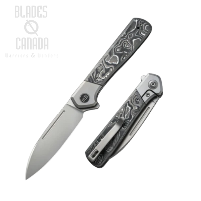WE Knife Soothsayer Flipper Framelock Knife, CPM 20CV, Carbon Fiber, 20050-3