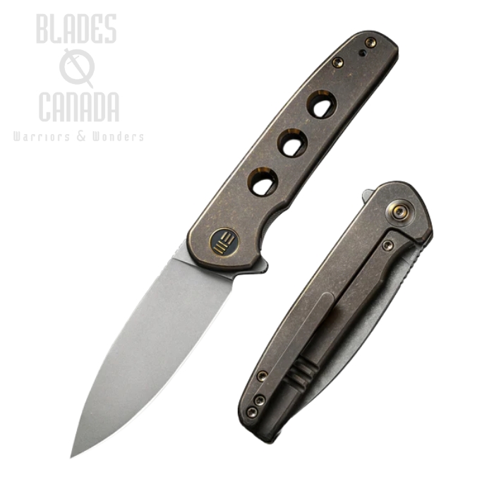 WE Knife Shakan Flipper Framelock Knife, CPM 20CV, Titanium Bronze, 20052B-2 WE Knife Shakan Flipper Framelock Knife, CPM 20CV, Titanium Bronze, 20052B-2