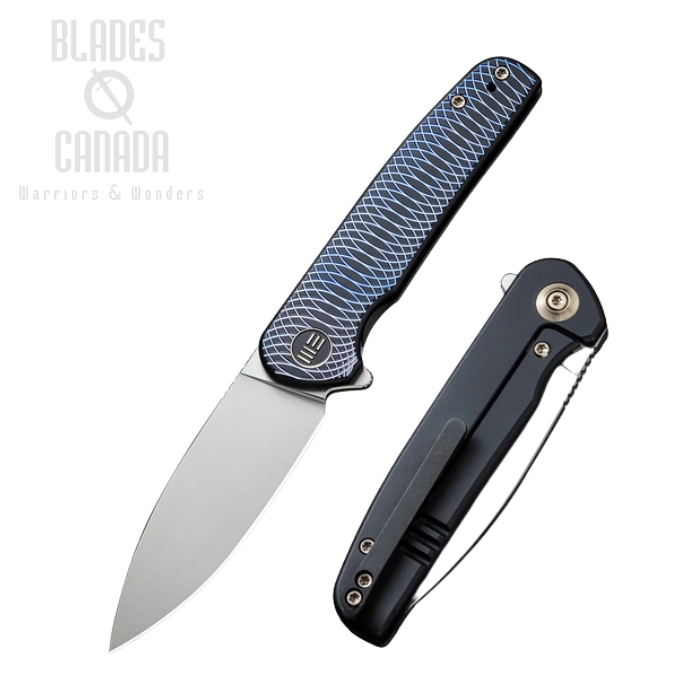 WE Knife Shakan Flipper Framelock Knife, CPM 20CV, Titanium Black/Blue, 20052C-1 WE Knife Shakan Flipper Framelock Knife, CPM 20CV, Titanium Black/Blue, 20052C-1