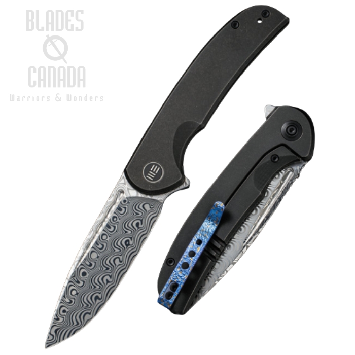 WE Knife Beacon Flipper Framelock Knife, Damasteel, Titanium, WE20061B-DS1 WE Knife Beacon Flipper Framelock Knife, Damasteel, Titanium, WE20061B-DS1