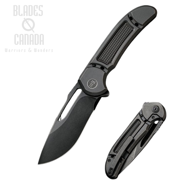 (image for) WE Knife Minax Flipper Framelock Knife, 20CV Black, Titanium Black, WE2007C