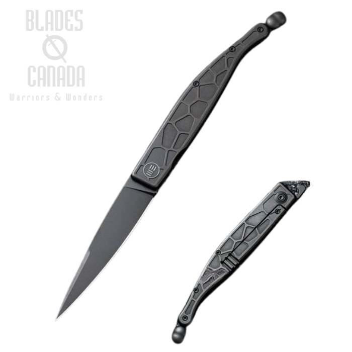 WE Knife Roman Framelock Folding Knife, S35VN Black, Titanium Black, WE2008C