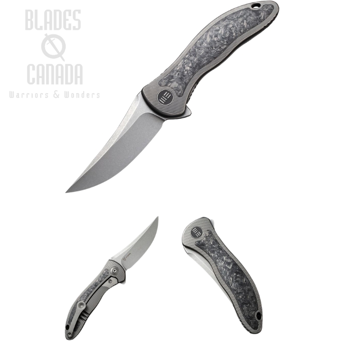WE Knife Mini Synergy Flipper Framelock Knife, CPM 20CV, Titanium/Carbon Fiber, WE2011CF-A