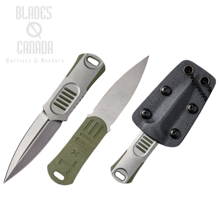 WE Knife OSS Dagger Fixed Blade Knife, CPM 20CV, Stainless/G10 Green, 2017A