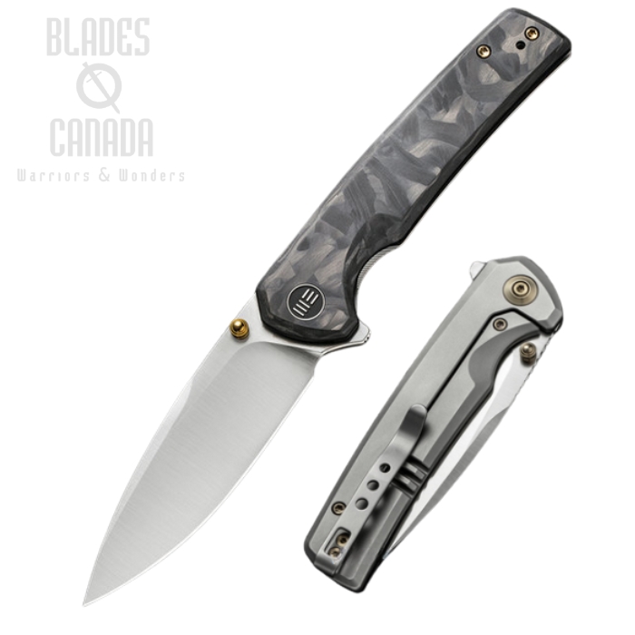 WE Knife Subjugator Flipper Framelock Knife, CPM 20CV, Carbon Fiber/Ti, 21014D-1