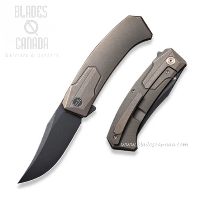 (image for) WE Knife Shuddan Flipper Framelock Knife, CPM 20CV Black SW, Titanium Bronze, 21015-3