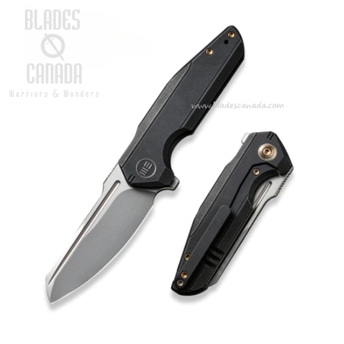 WE Knife StarHawk Flipper Framelock Knife, CPM 20CV, Titanium Black, WE21017-3
