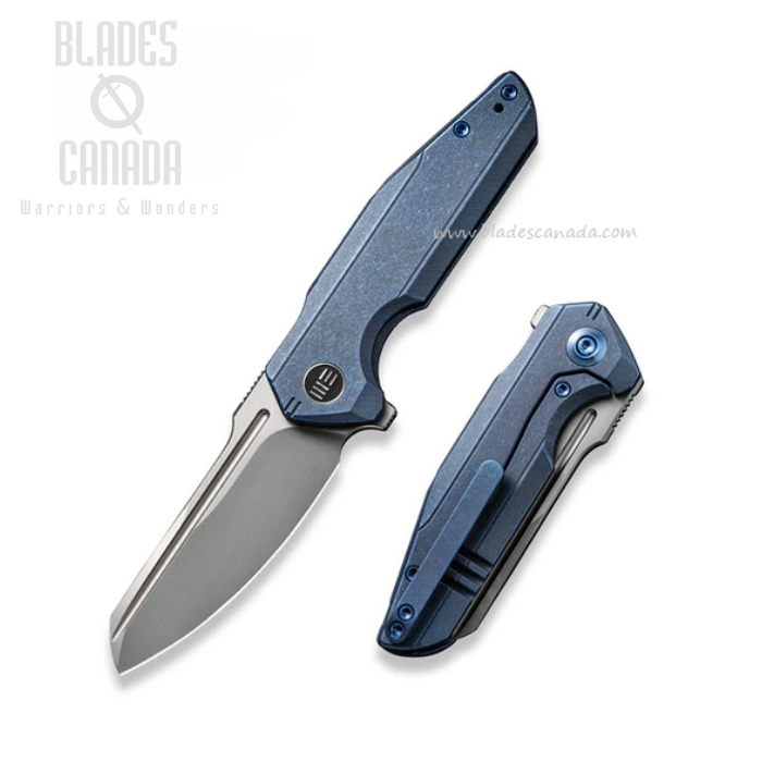 (image for) WE Knife StarHawk Flipper Framelock Knife, CPM 20CV, Titanium Blue, 21017-4