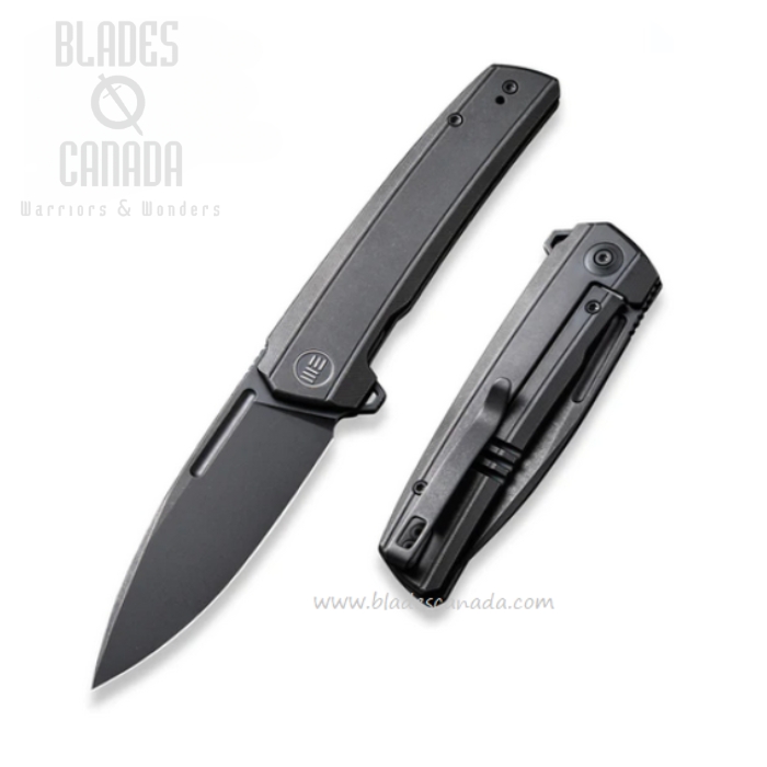 WE Knife Speedster Flipper Framelock Knife, CPM 20CV Black SW, Titanium Black, 21021B-2