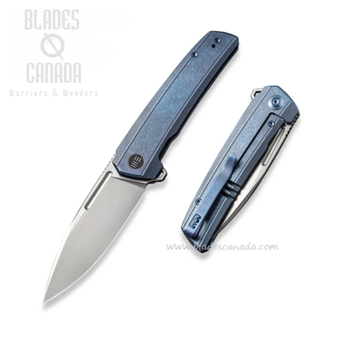WE Knife Speedster Flipper Framelock Knife, CPM 20CV, Titanium Blue, 21021B-3