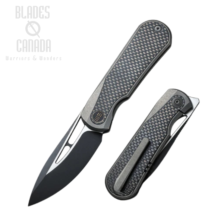 WE Knife Baloo Flipper Framelock Knife, CPM 20CV, Carbon Fiber/Ti, 21033-2