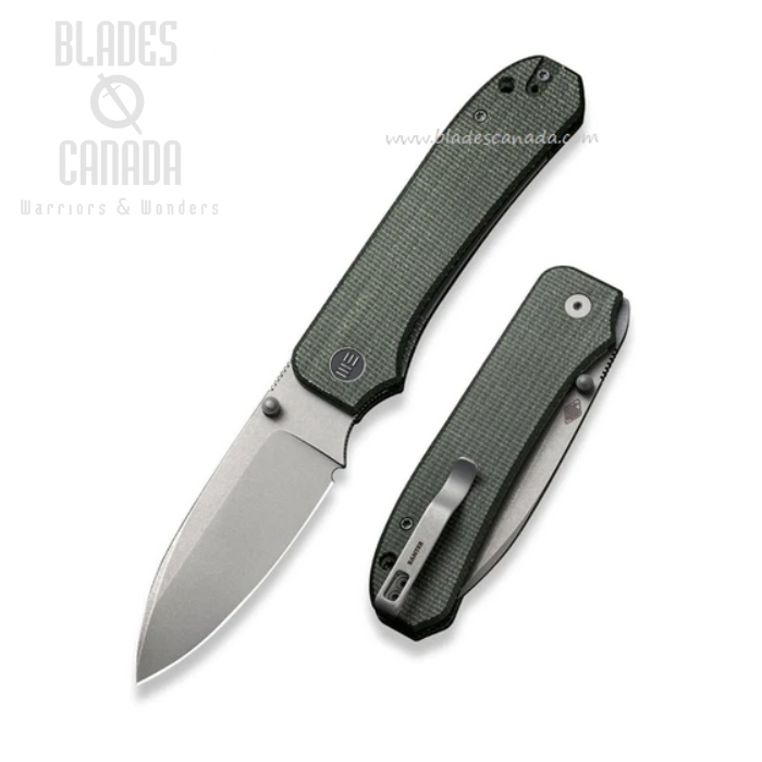 WE Knife Big Banter Folding Knife, CPM 20CV, Micarta Green, 21045-2