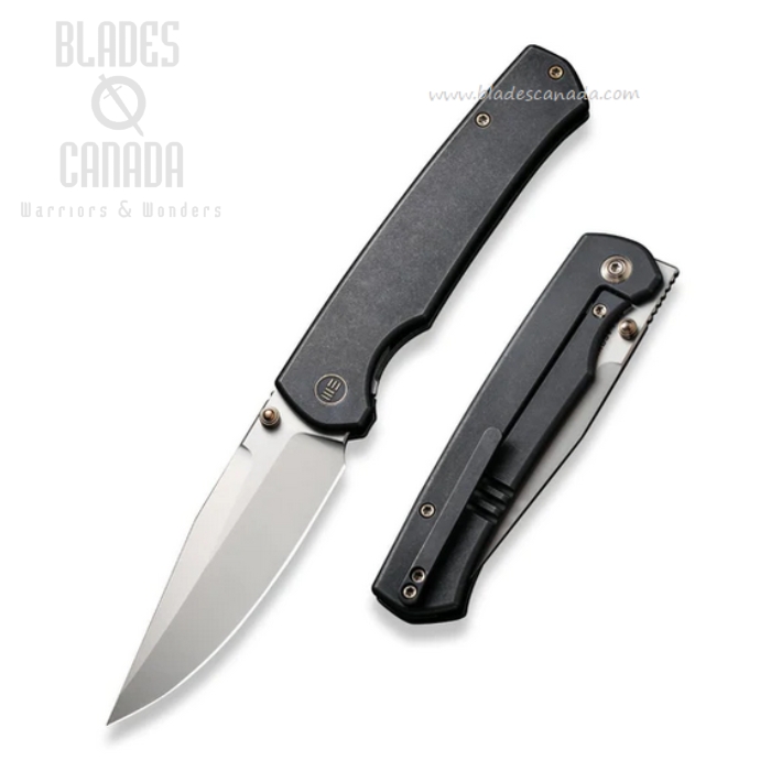 WE Knife Evoke Flipper Framelock Knife, CPM 20CV, Titanium Black, WE21046-1