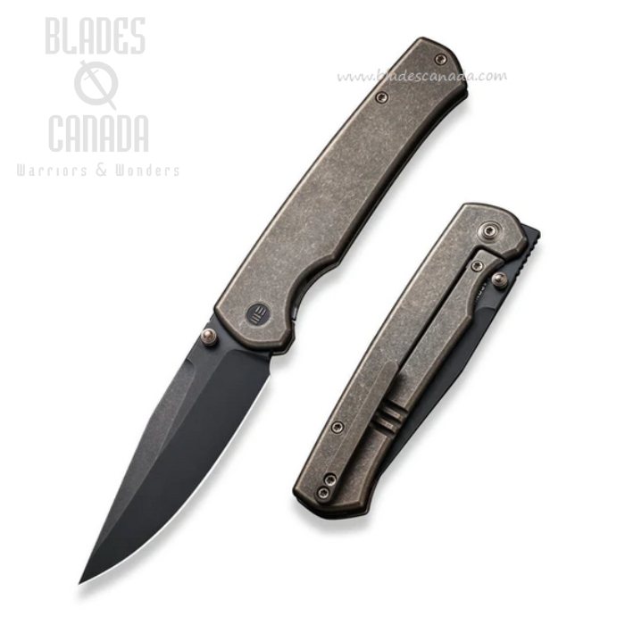WE Knife Evoke Flipper Framelock Knife, CPM 20CV Black SW, Titanium Bronze, WE21046-2