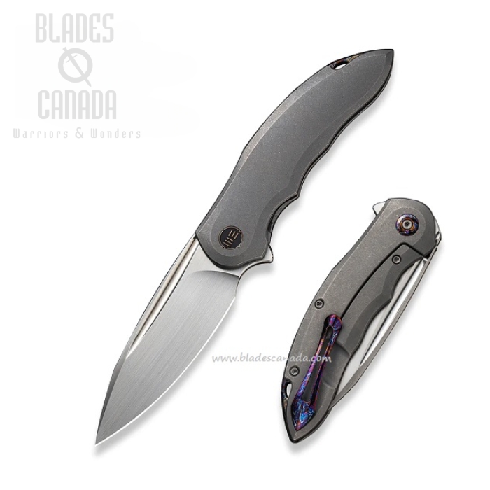 WE Knife Makani Flipper Folding Knife, CPM 20CV Titanium Handle, WE21048-2