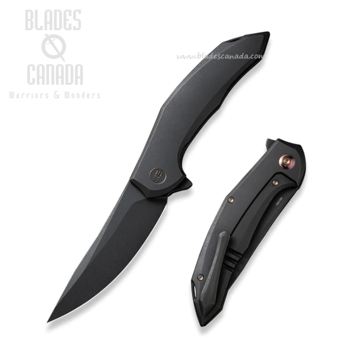 WE Knife Merata Flipper Framelock Knife, Ltd Edition, CPM 20CV Black SW, Titanium Black, 22008A-1 WE Knife Merata Flipper Framelock Knife, Ltd Edition, CPM 20CV Black SW, Titanium Black, 22008A-1
