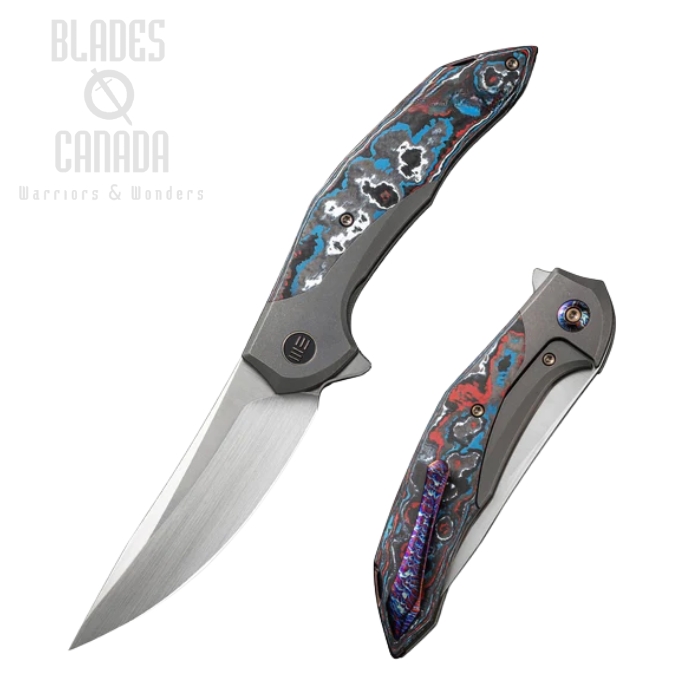 WE Knife Merata Flipper Framelock Knife, Ltd Edition, CPM 20CV, Titanium/Nebula Fat Carbon Fiber, 22008B-2
