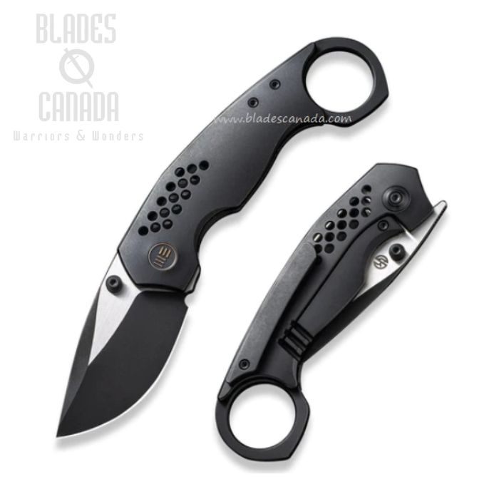 WE Knife Envisage Flipper Framelock Knife, CPM 20CV Black SW, Titanium Black, WE22013-2
