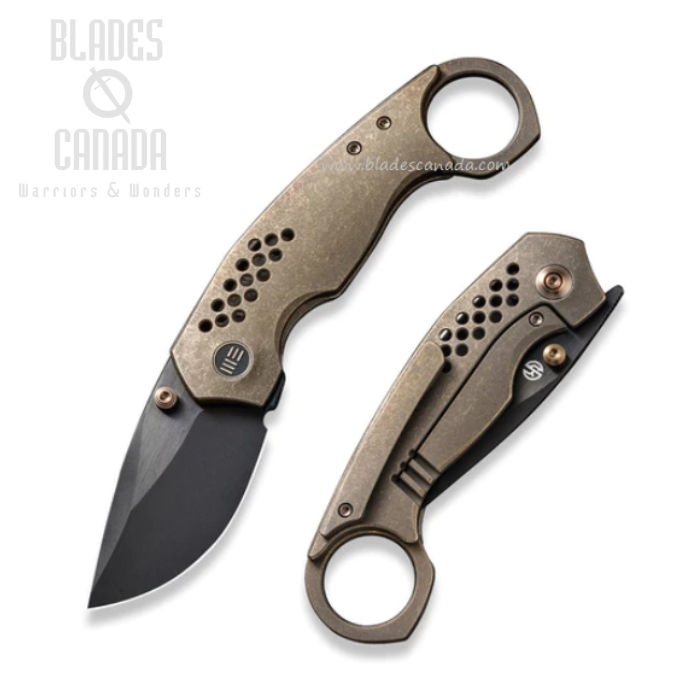 WE Knife Envisage Flipper Framelock Knife, CPM 20CV Black SW, Titanium Bronze, WE22013-3