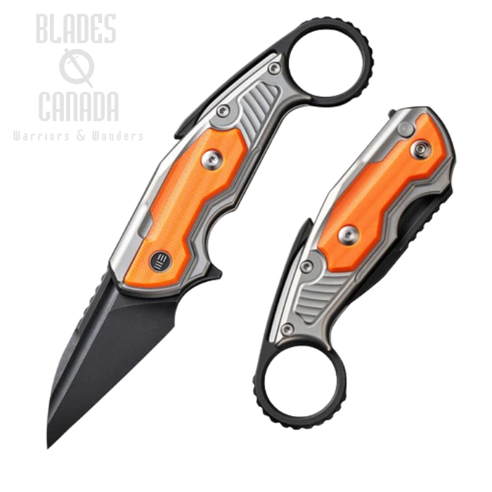 WE Knife Yardbird Flipper Button Lock Knife, CPM 20CV Black, Titanium/G10 Orange, 22021-1