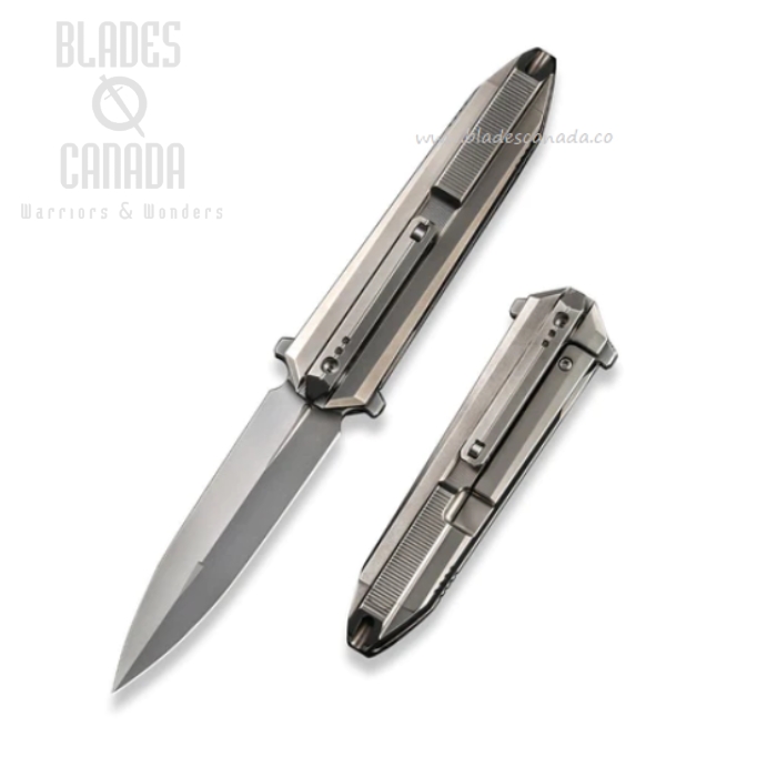 WE Knife Diatomic Flipper Framelock Knife, CPM 20CV, Titanium, WE22032-2