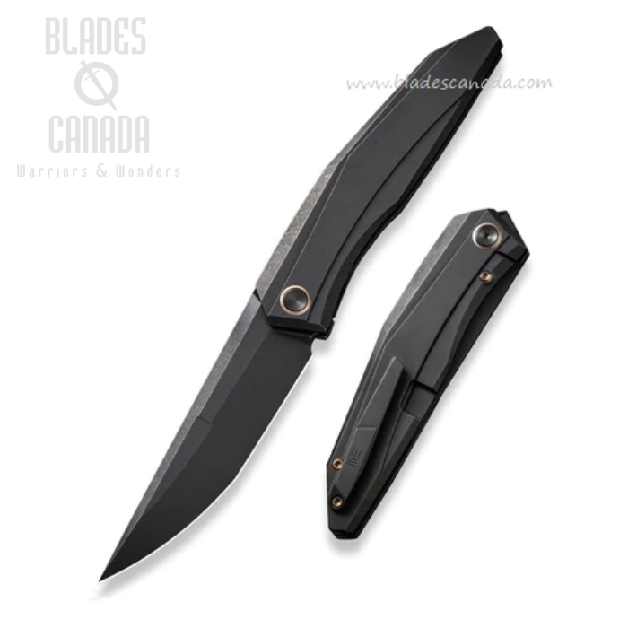 WE Knife Cybernetic Flipper Framelock Knife, Limited Edition, CPM 20CV Black, Titanium Black, 22033-1