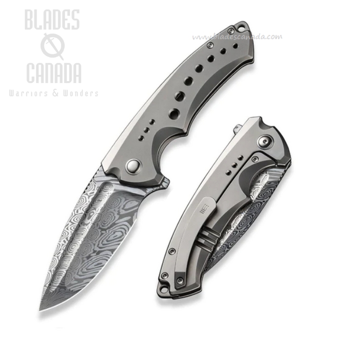 WE Knife Nexisia Flipper Framelock Knife, Ltd Edition, Damasteel, Titanium, 22044-DS1