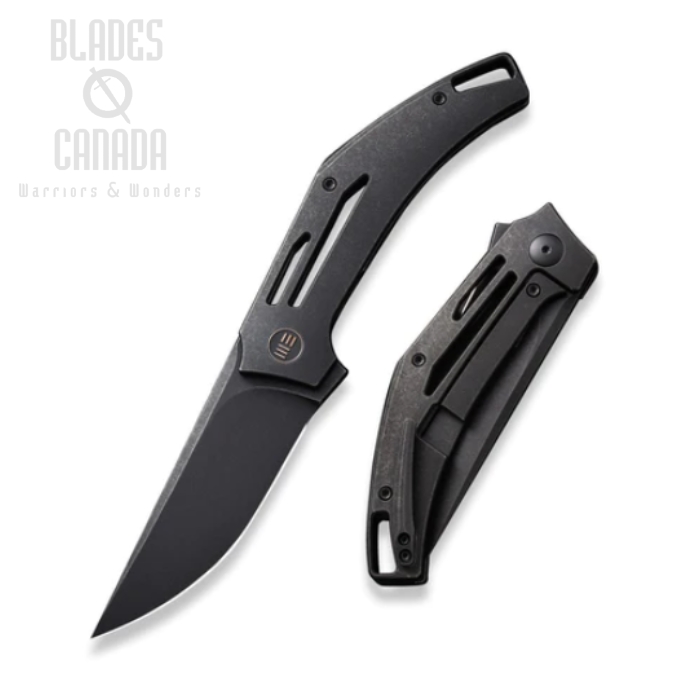 WE Knife Speedliner Flipper Framelock Knife, CPM 20CV Black, Titanium Black, WE22045C-1