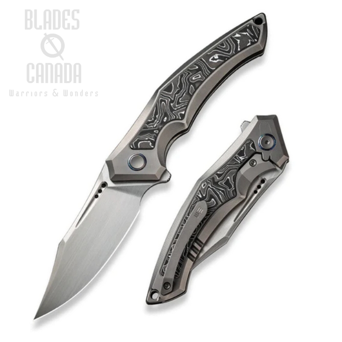 WE Knife Orpheus Flipper Framelock Knife, Ltd Edition, CPM 20CV, Aluminum Foil Carbon Fiber/Ti, WE23009-2