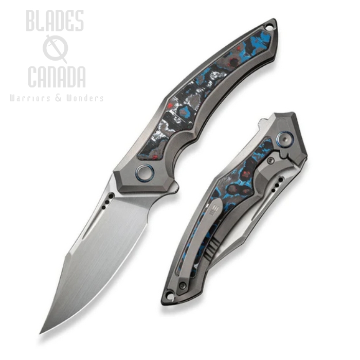 WE Knife Orpheus Flipper Framelock Knife, Limited Edition, CPM 20CV, Carbon Fiber Nebula/Ti, WE23009-4