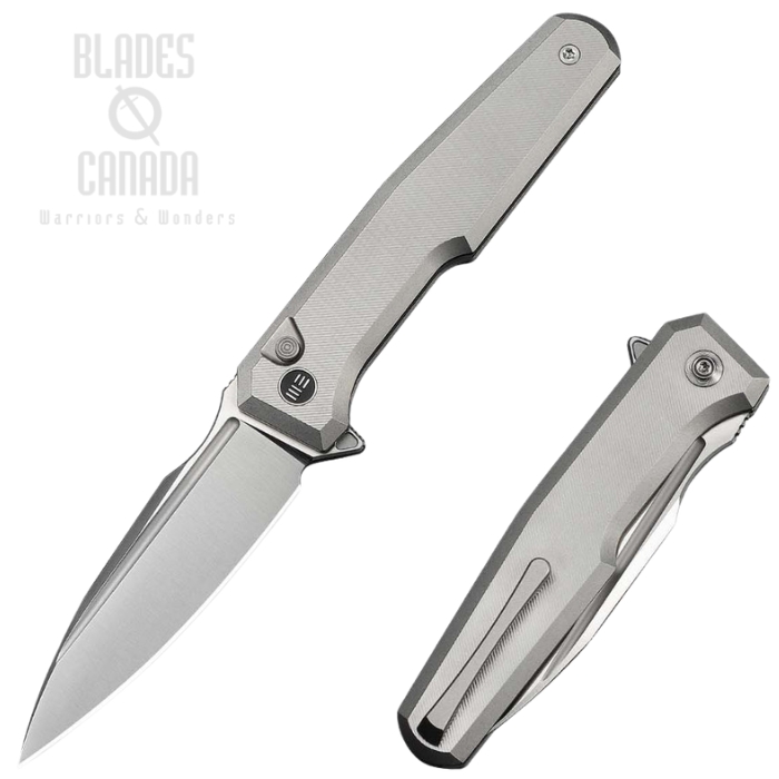 WE Knife Dressytak Flipper Button Lock Folding Knife, M390 Satin, Titanium Gray, WE25059-2 (image for) WE Knife Dressytak Flipper Button Lock Folding Knife, M390 Satin, Titanium Gray, WE25059-2